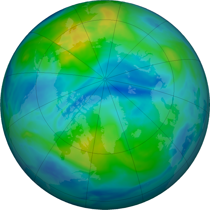 Arctic ozone map for 26 October 2023